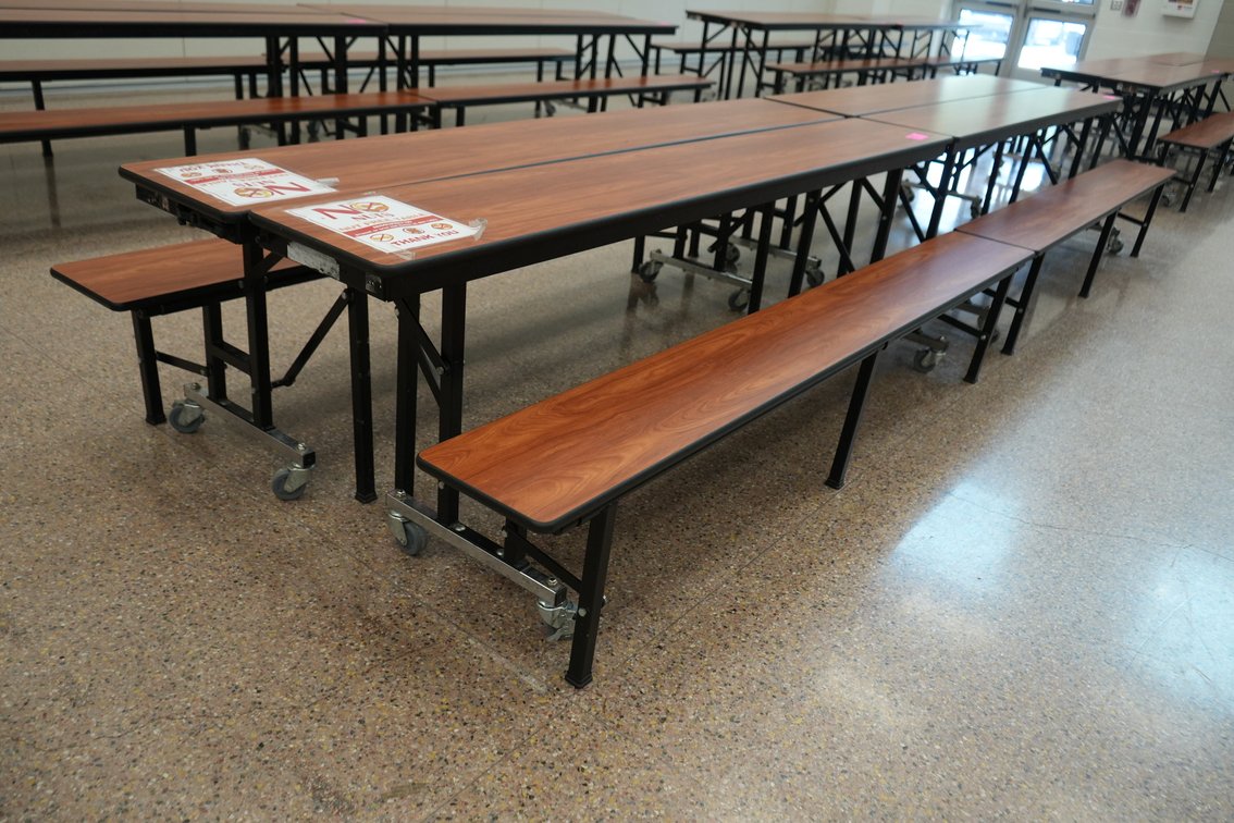 Folding Cafeteria Roll Away Tables
