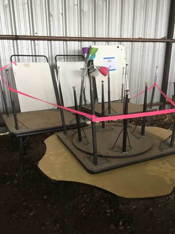 Easels, Tables, and Lamp