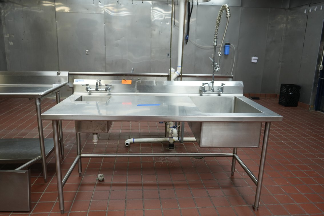 Metal Table with Sinks