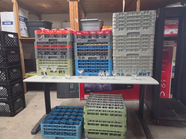 Image for Assorted Commercial Glassware with Wash Racks