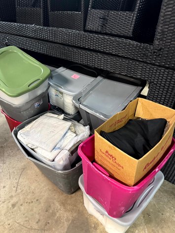 Image for Assorted Catering Tablecloths & Banquet Drapes with Storage Tubs
