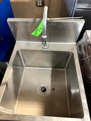 Image for Commercial Foot-Operated Hand-Washing Sink on Pedestal