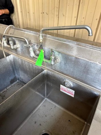 Image for Stainless-Steel Three-Compartment Commercial Sink with Hardware