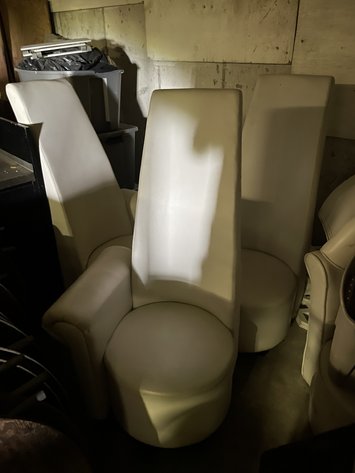 Image for Assorted White Leather Event Chairs – Repair / Restoration / Parts