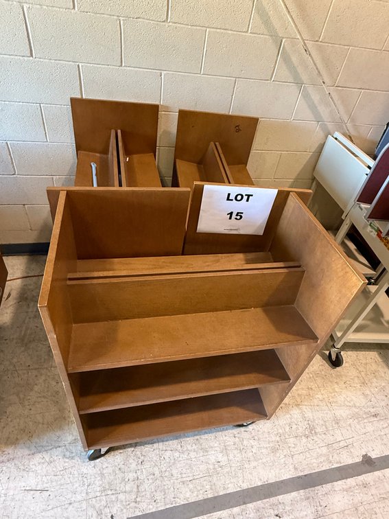 Wooden Library Book Carts