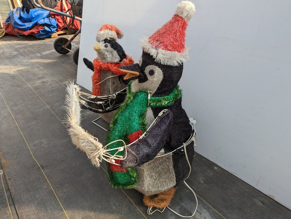 Two Lighted Penguins