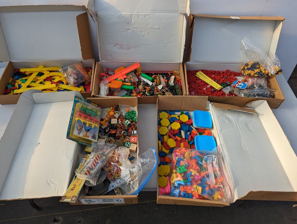Five Boxes Of Small Toys And Craft Items