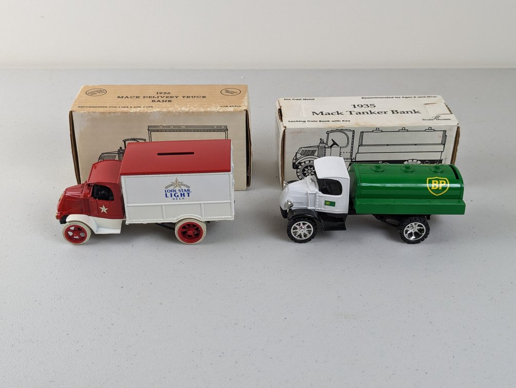 (2) Mack Delivery Truck Banks