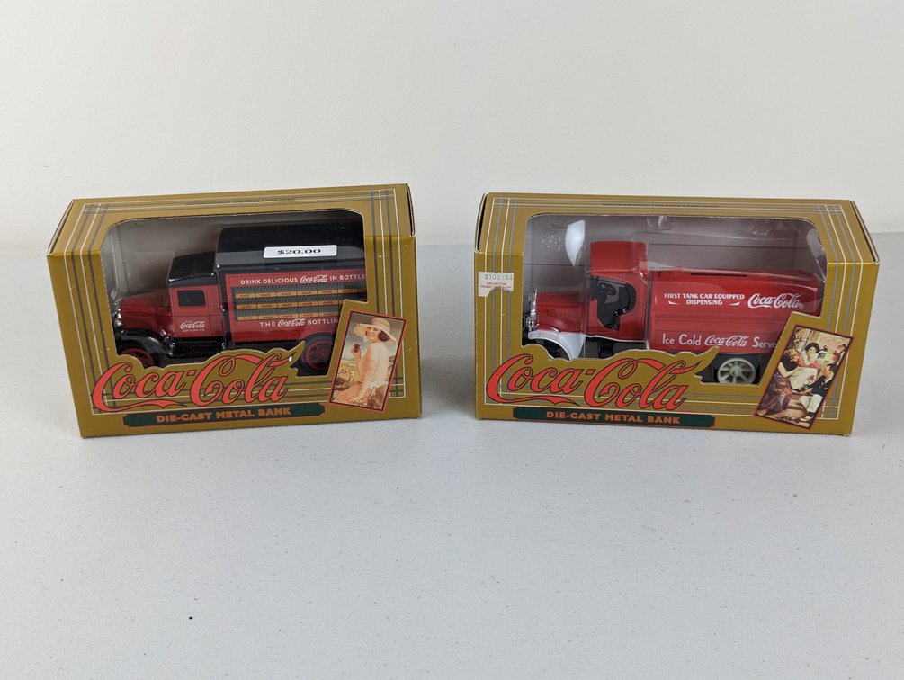 (2) Ertl Coca-Cola Bank Trucks