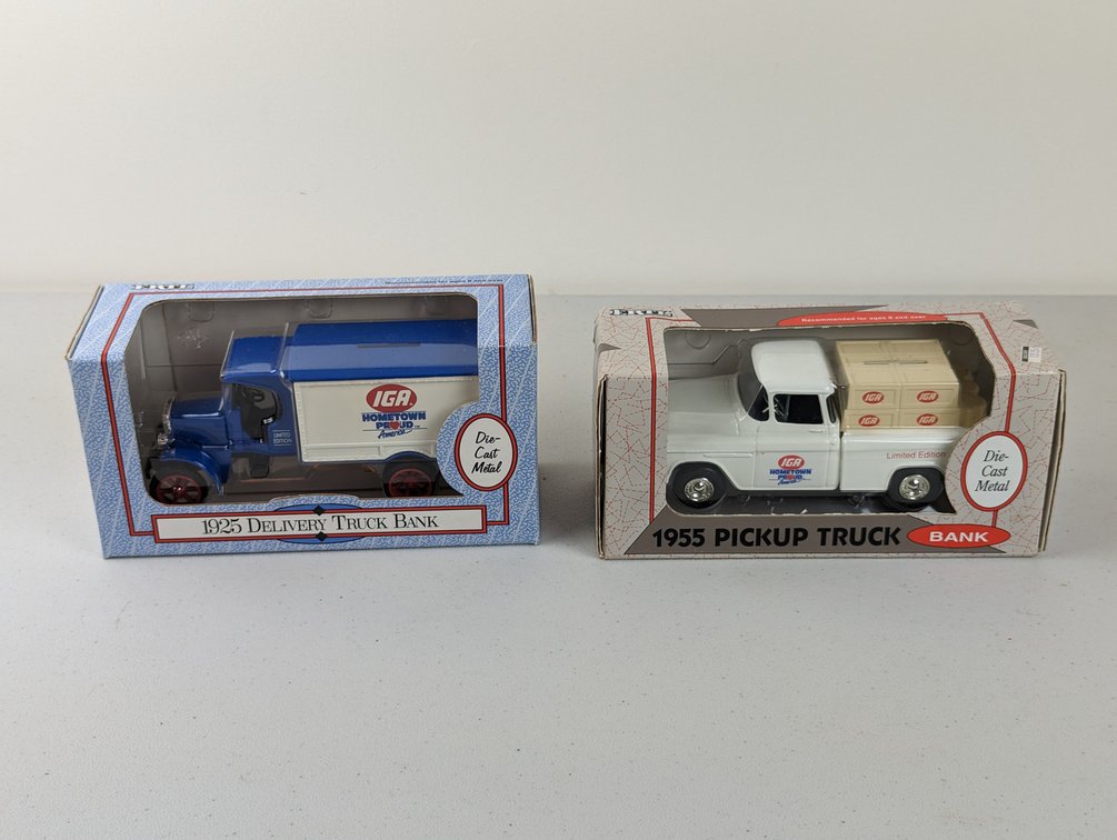 (2) IGA Delivery Truck Banks
