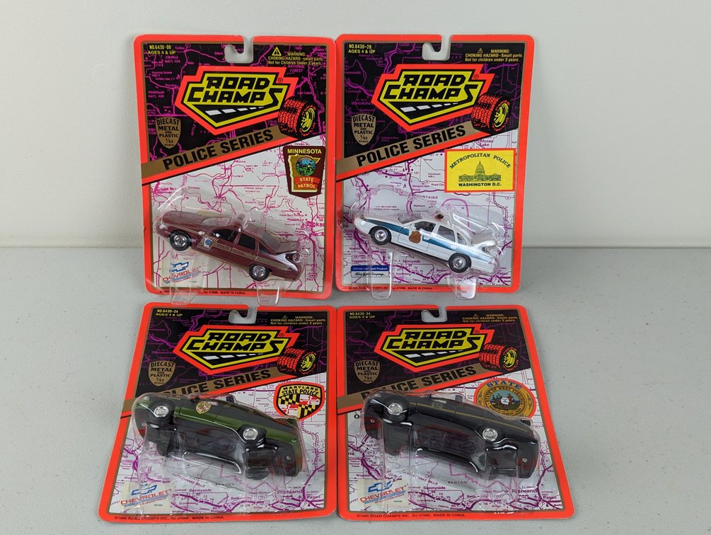(4) Road Champs Police Series Cars