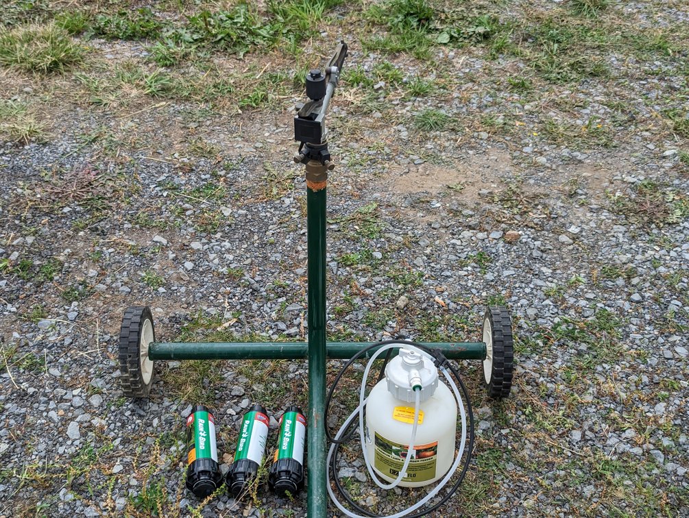 Sprinkler, Fertilizer Injector And 3 Rain Bird Sprinklers 