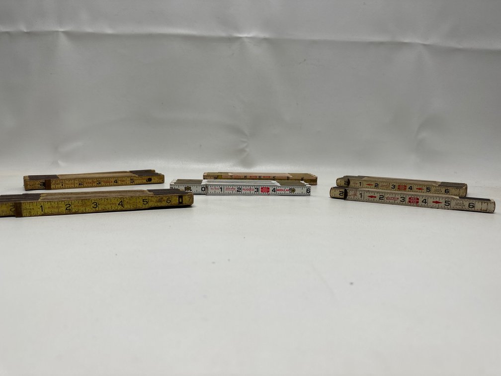 Folding Wood Zig-Zag Rulers Set of 6