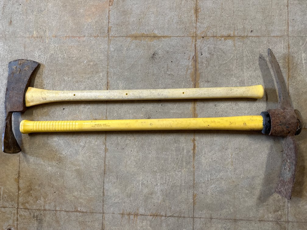 Ludell Fiberglass Handle Pickaxe and Broad Axe 