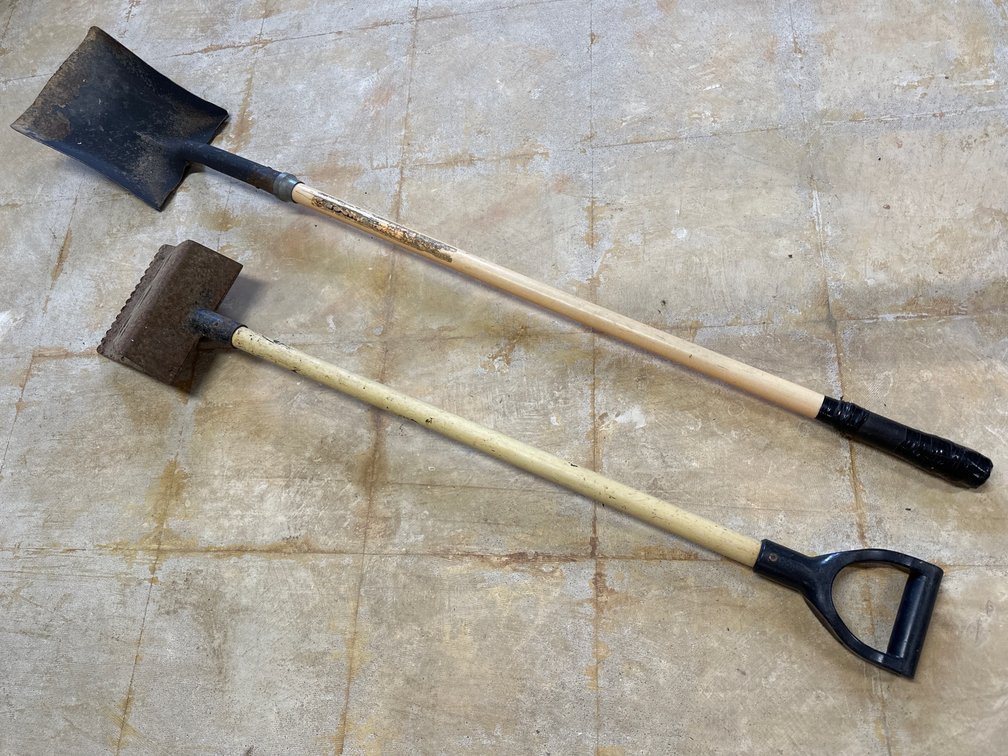 Shingle Scraper and Square Nose Shovel 