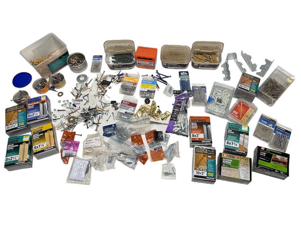 Lot of Assorted Screws and Fasteners 