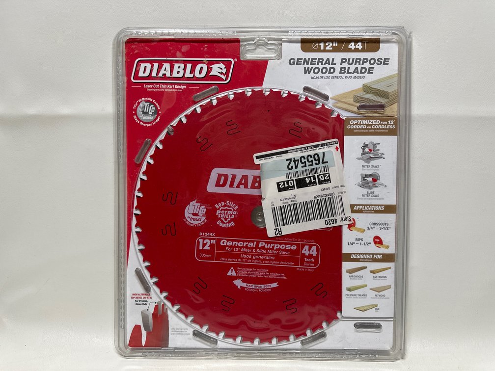 Diablo 12” 44T General Purpose Wood Blade