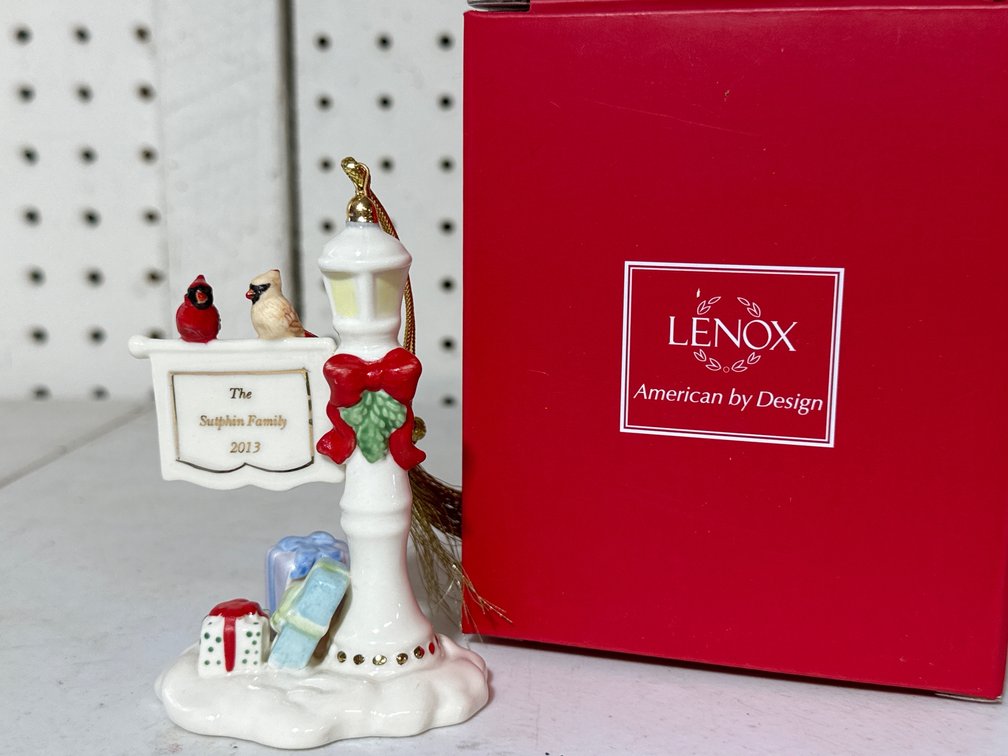 Lenox Holiday Lamp Post Personalized Porcelain Figure 