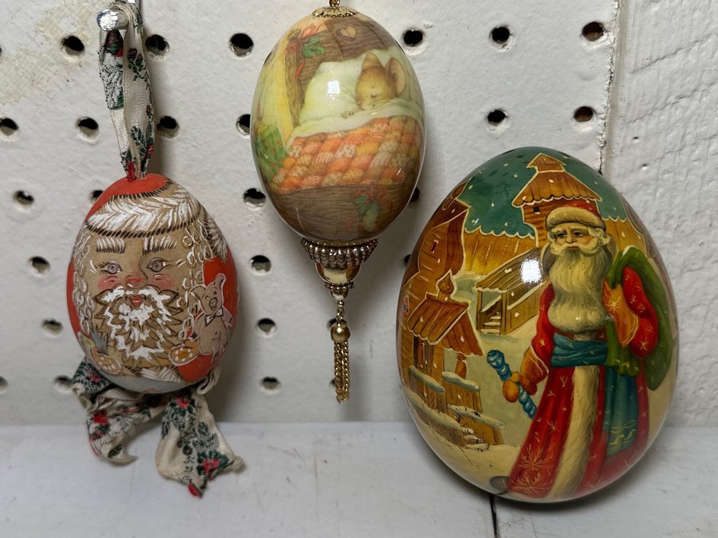 Lacquered Handpainted Egg Ornaments 