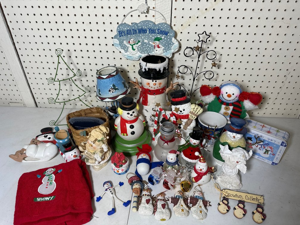 Collection of Snowman Figures and Decorations 