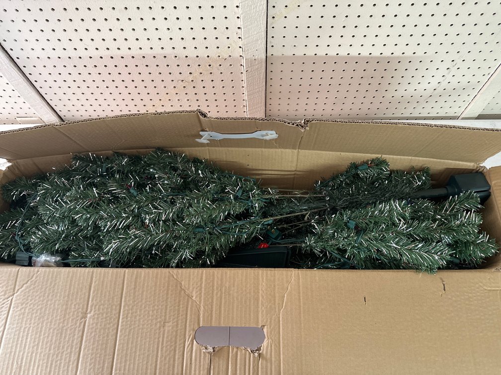 6 ft Tinsel Touch Pre-Lit 200 Light Christmas Tree 