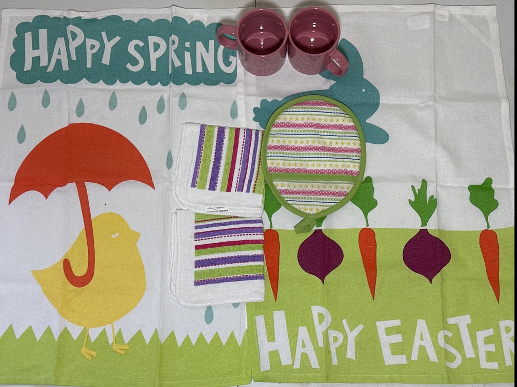 Easter Mugs and Tablecloth Set 