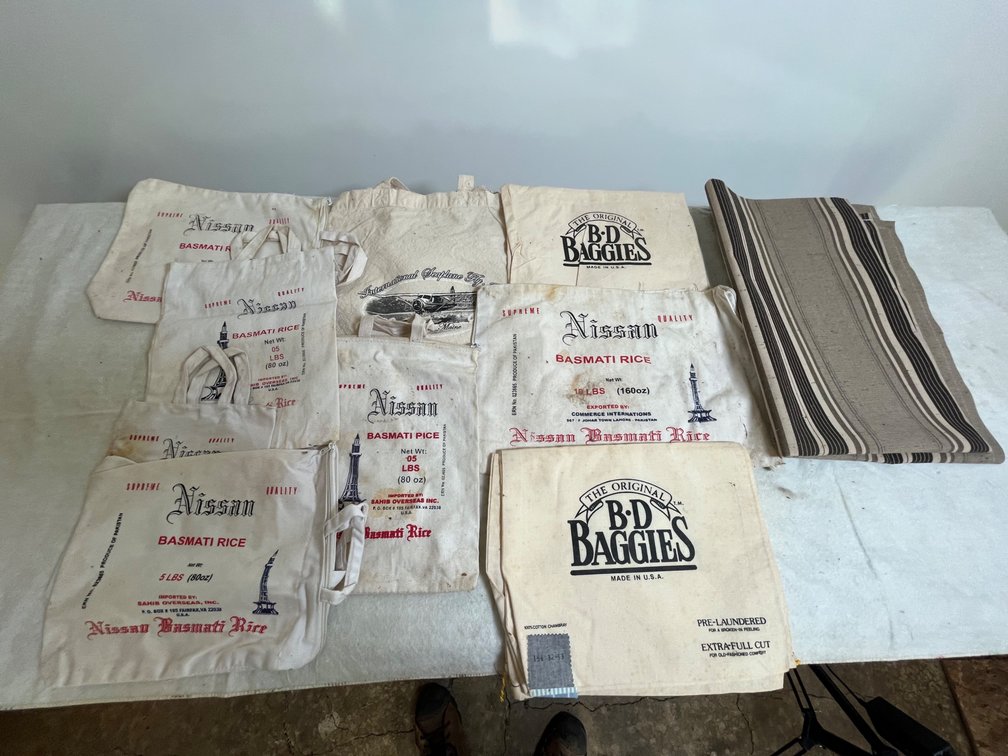 Six Rice Bags and Four Misc Bags