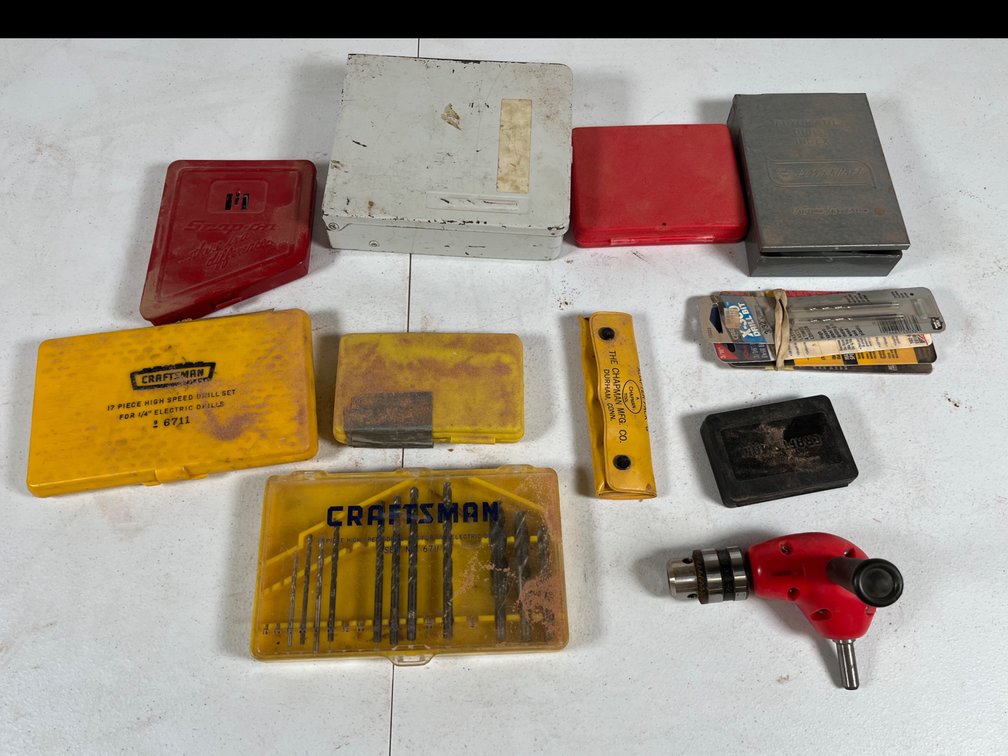 Various Drill Bit Sets and Angle Adapter 