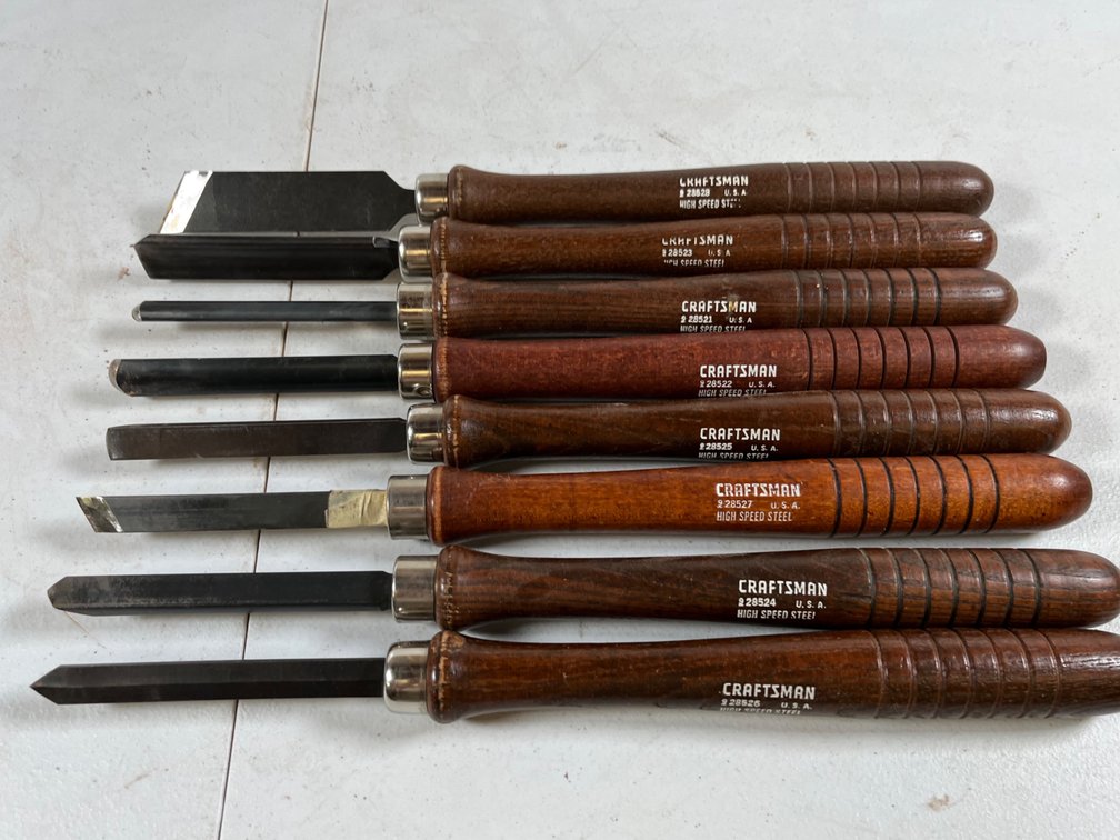 Eight Craftsman Lathe Knives