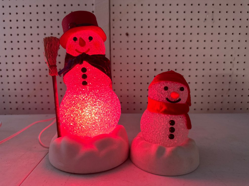 Lighted Plastic Snowman Lamps 