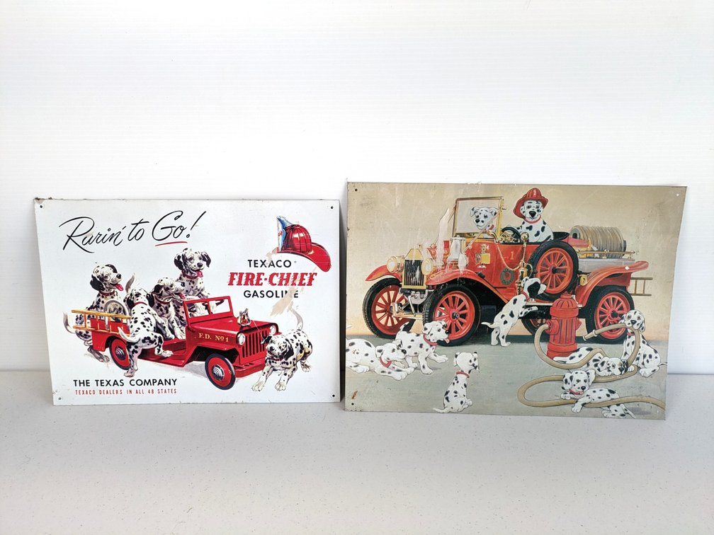 Two Fire Chief Metal Signs