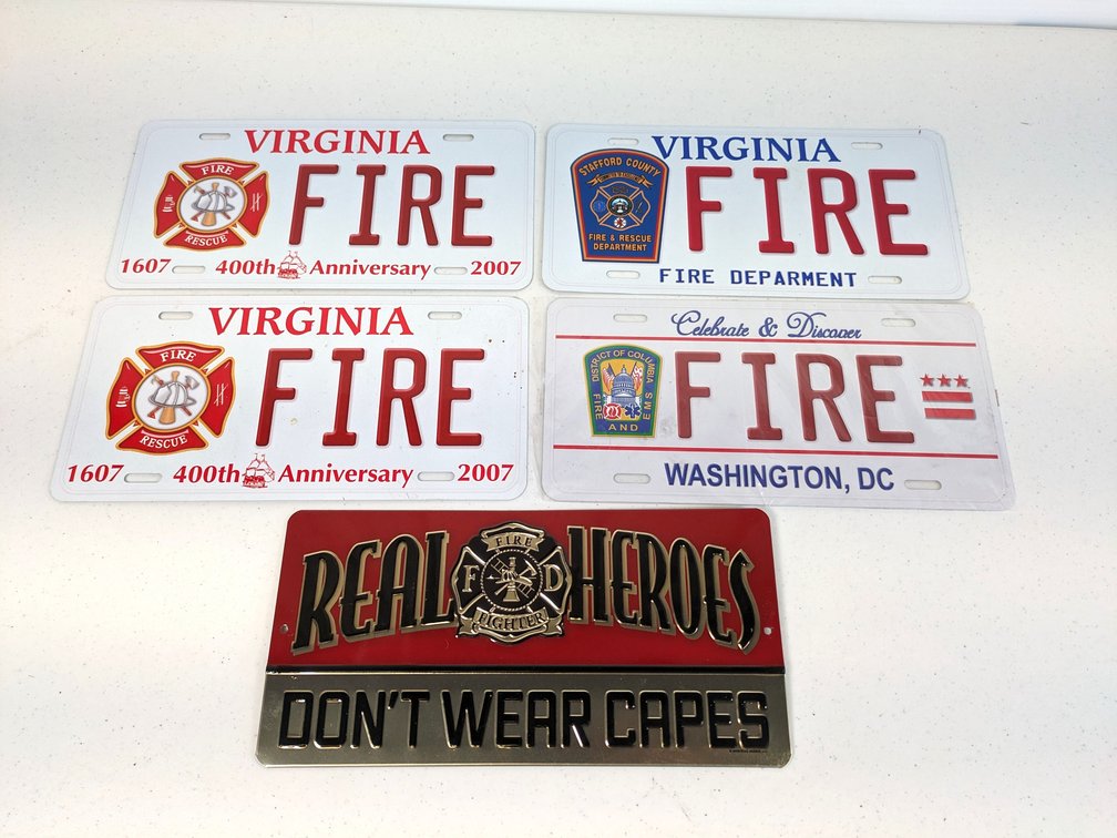 Five Decorative License Plates