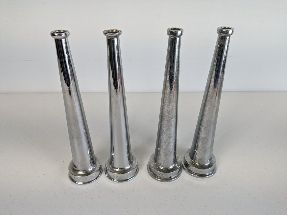 Four Chromed Brass Nozzles