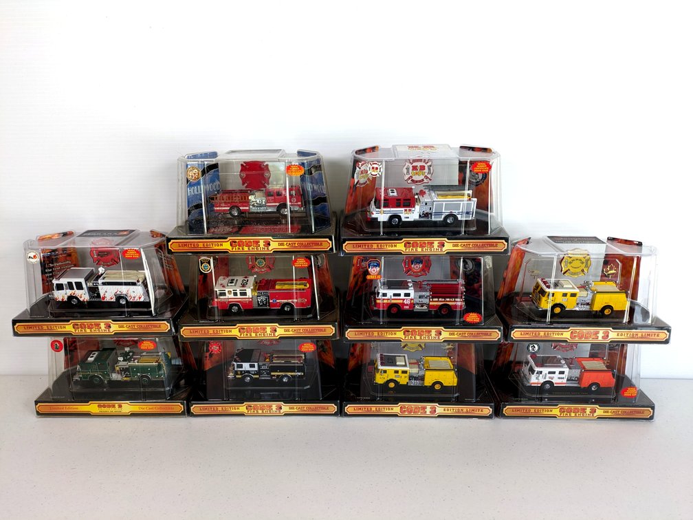 (10) Code 3 Collectible Fire Trucks 