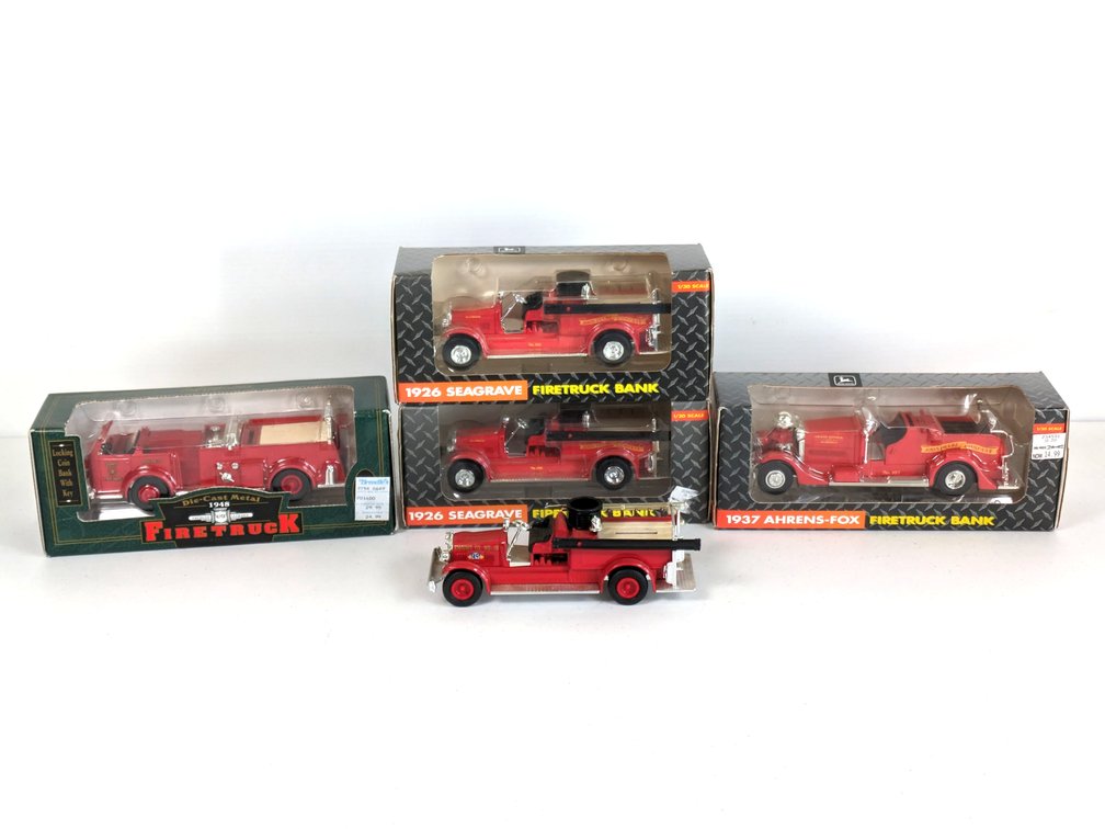 (5) Ertl Die-Cast Fire Truck Banks