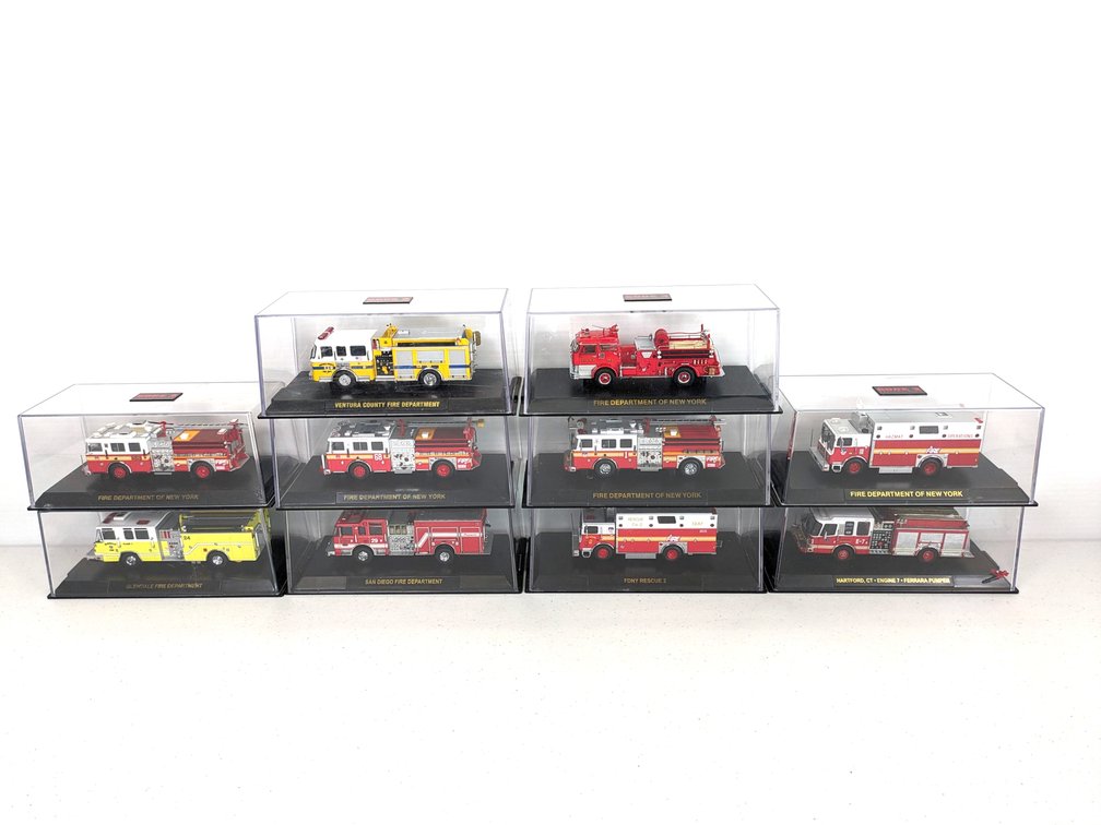 (10) Code 3 Collectible Fire Trucks
