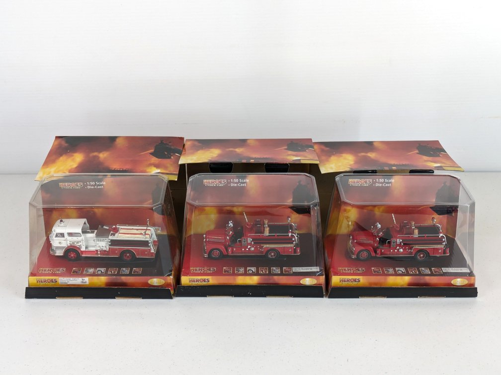 (3) Corgi Heros Under Fire Trucks