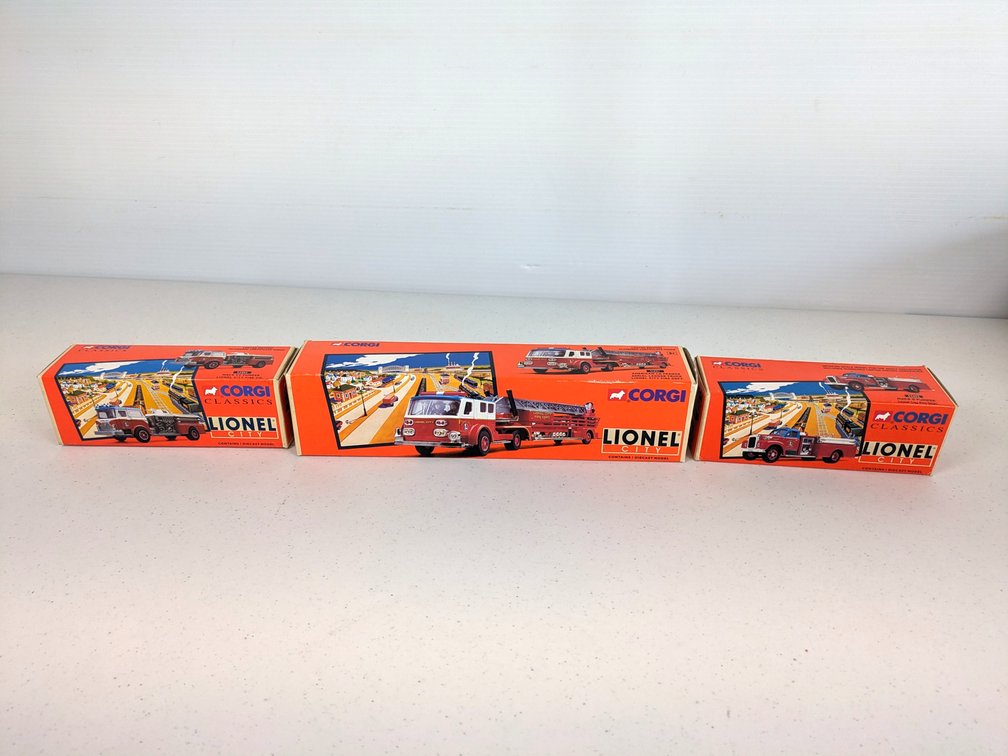(3) Lionel Corgi Fire Trucks