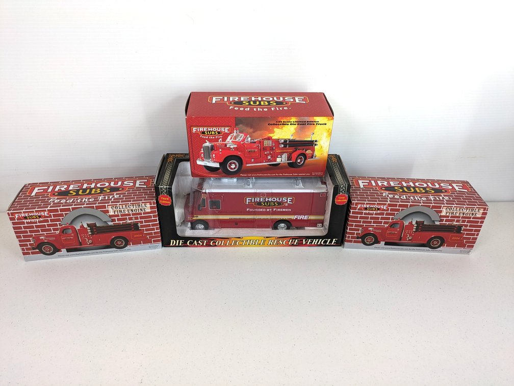 (4) Firehouse Subs Model Trucks