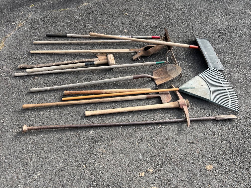 Twelve Long Handled Tools