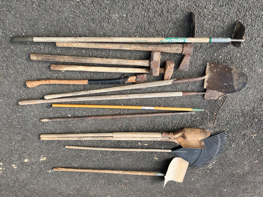 Twelve Long Handled Tools