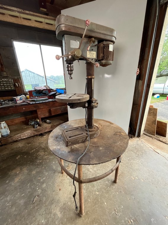 Sunex Drill Press on Metal Table