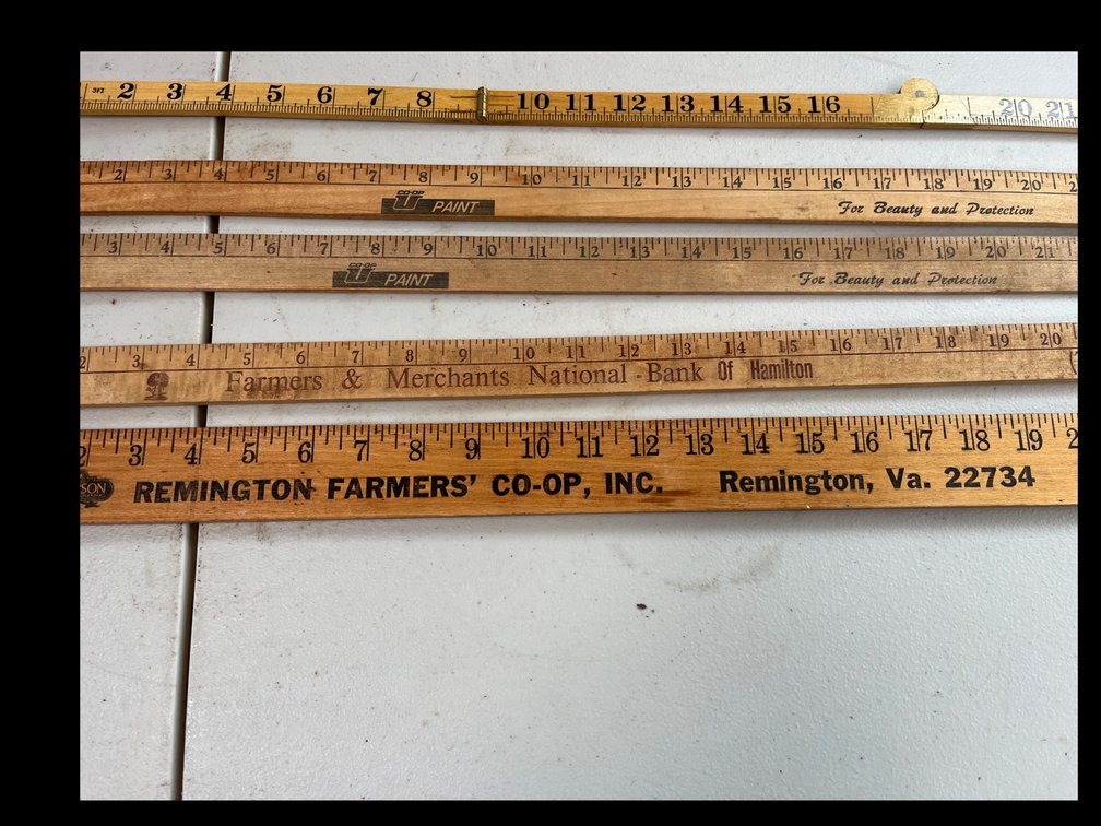 Five Advertising Yard Sticks