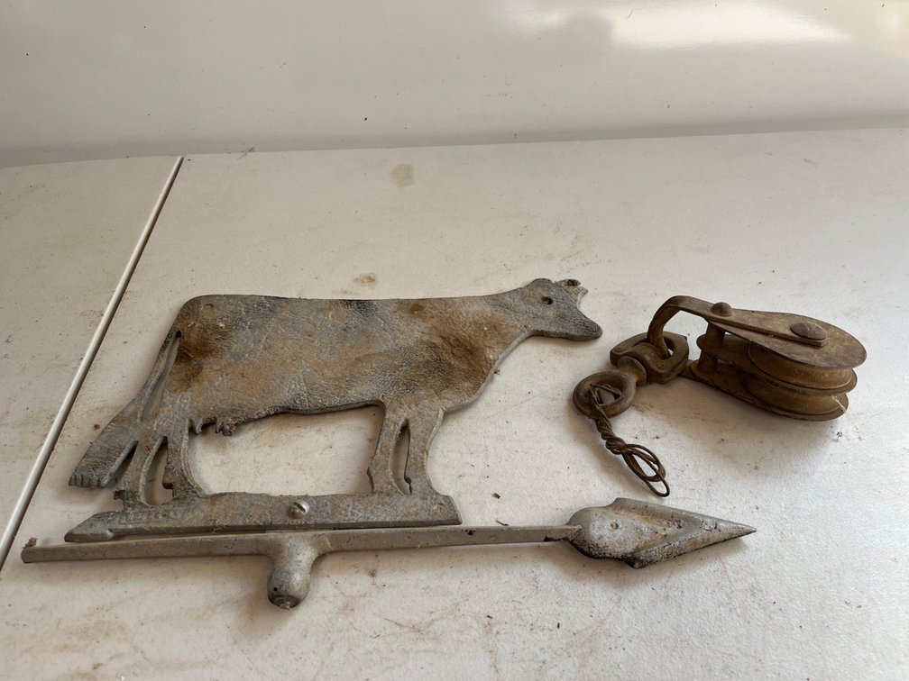 Cow Weathervane and Pulley