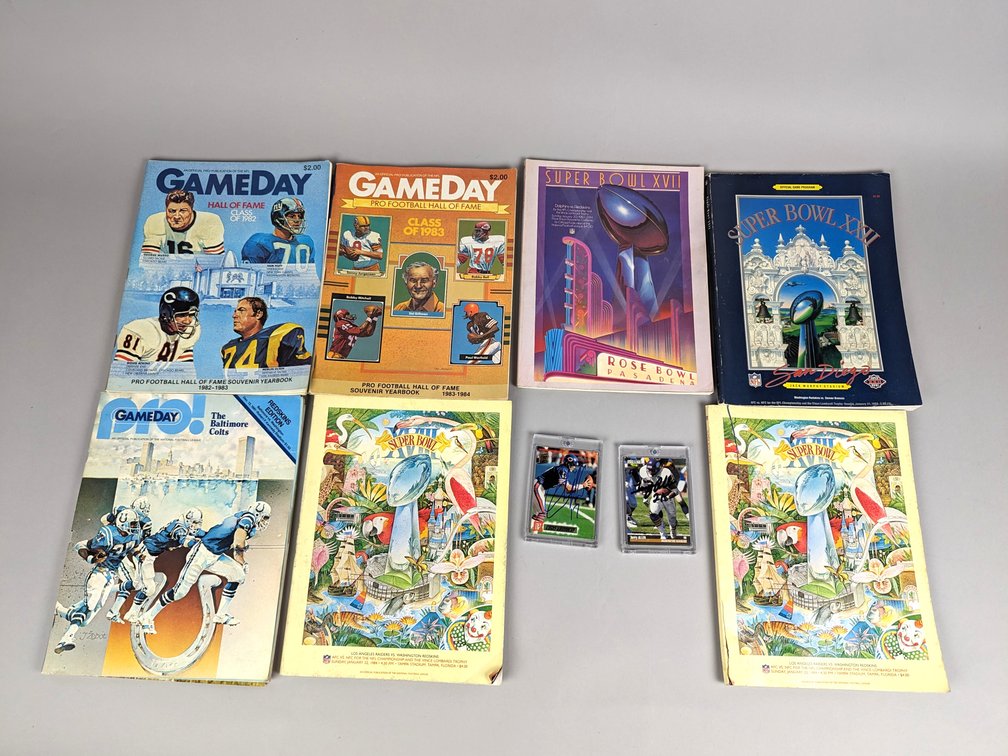 Football Yearbooks and Signed Cards
