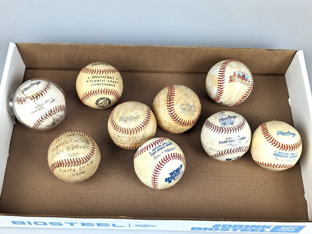 Nine Baseballs