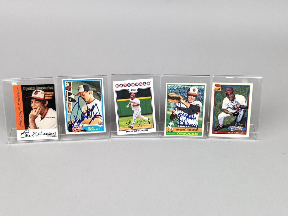 Five Signed Baseball Cards