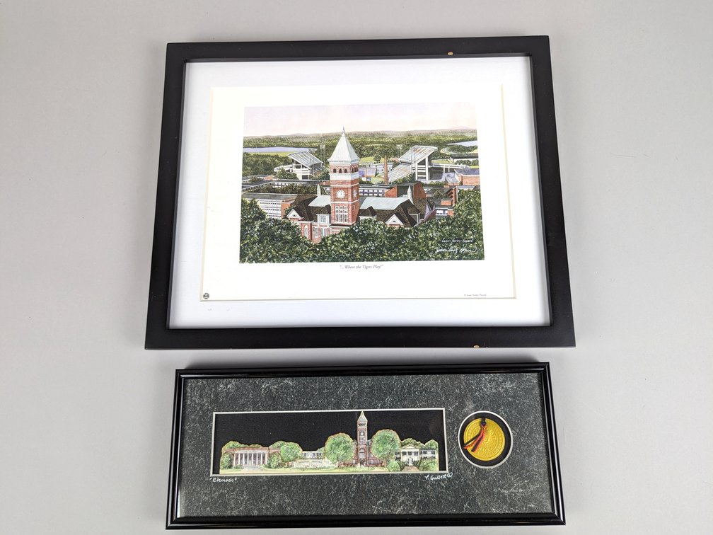 Two Framed Clemson Prints