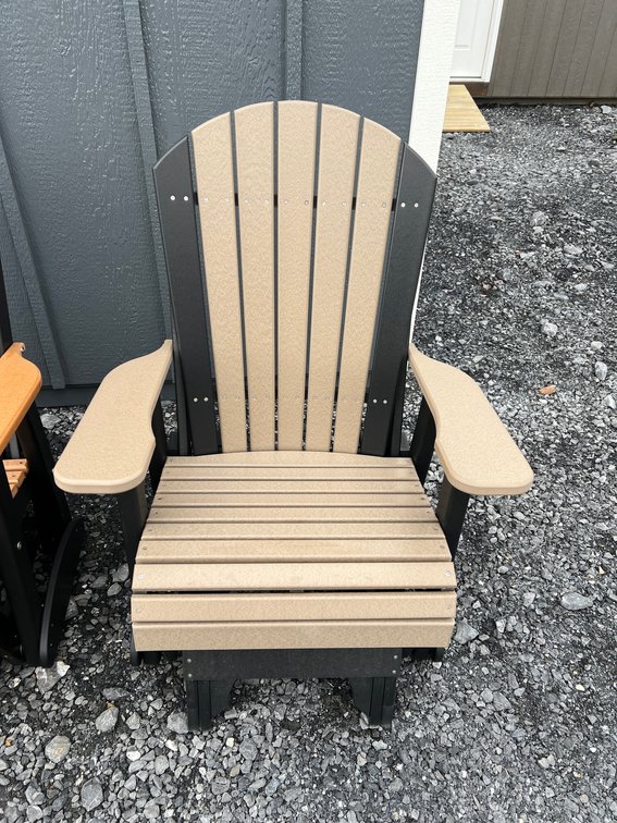 Adirondack Weatherwood and Black Glider