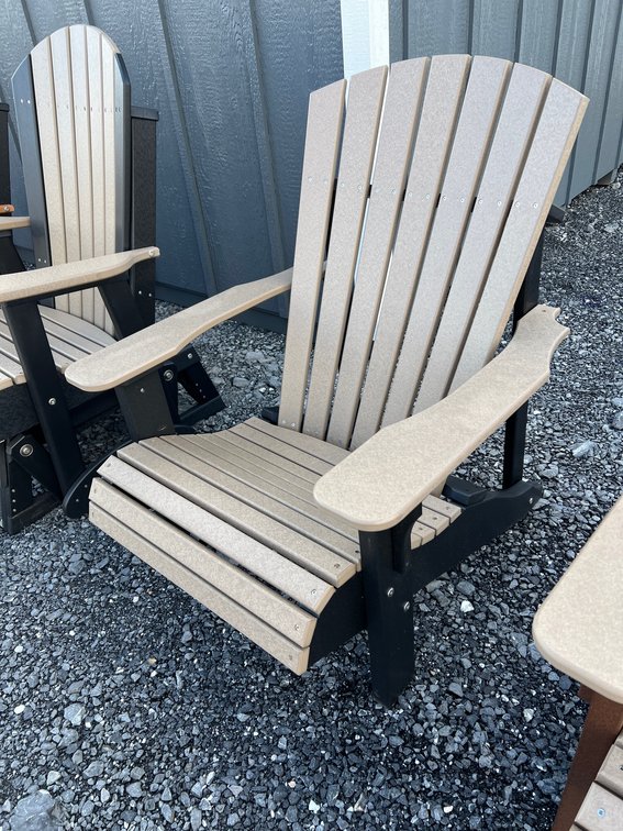 Deluxe Adirondack Deck Chair Weatherwood and Black